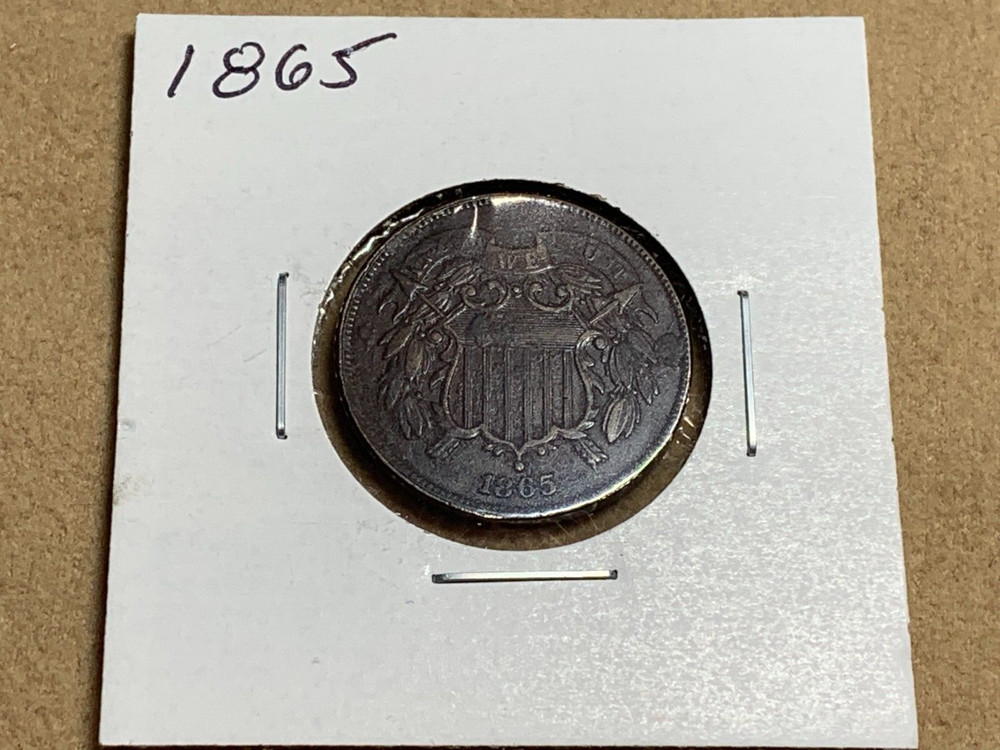 1865 Two Cent Piece VF/XF Environmental