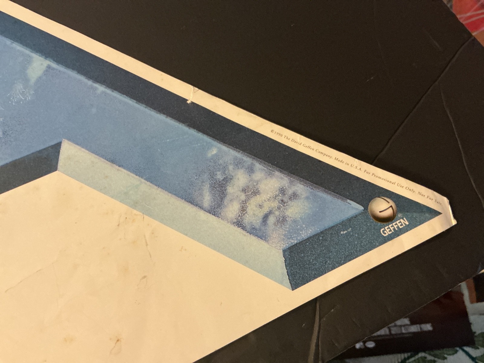 ASIA “THEN & NOW” 1990 triangle SHAPED promo POSTER 29”x34”x29”