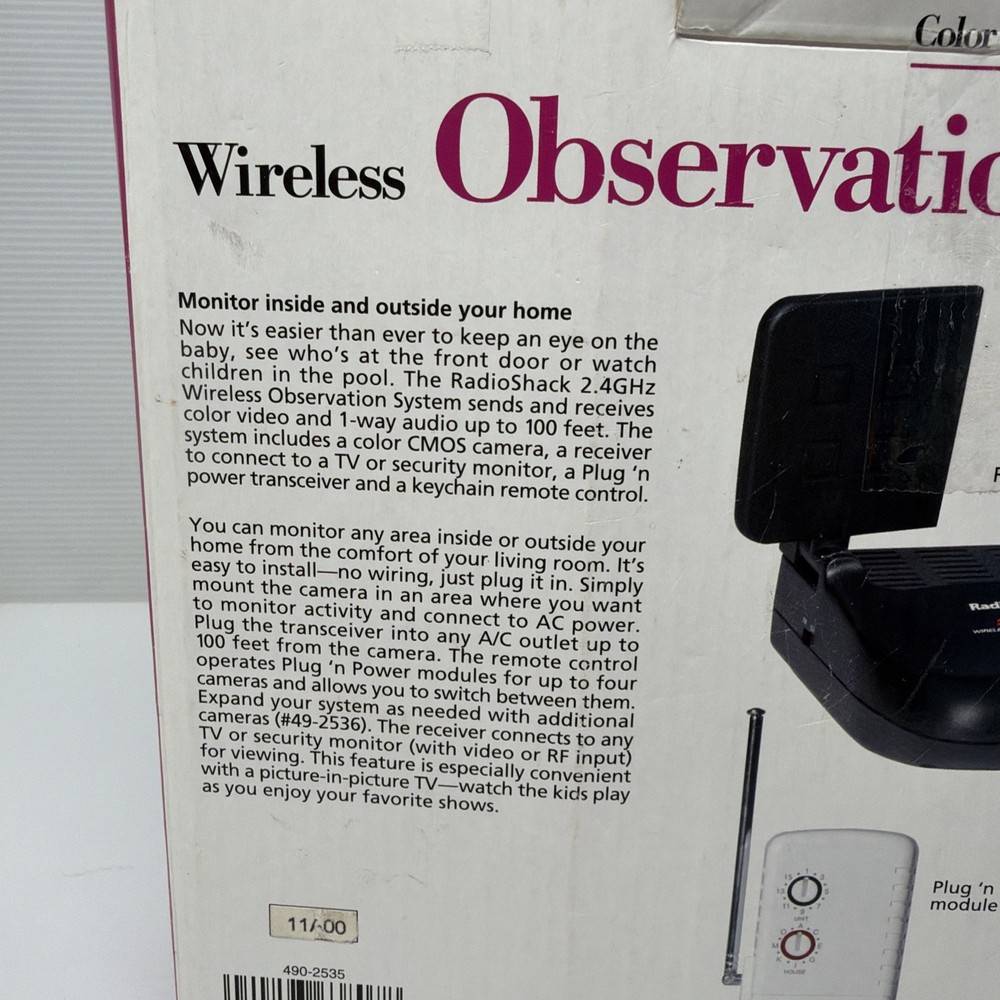 Radio Shack Wireless Observation Security System with Add-on Camera 49-2535 (u)