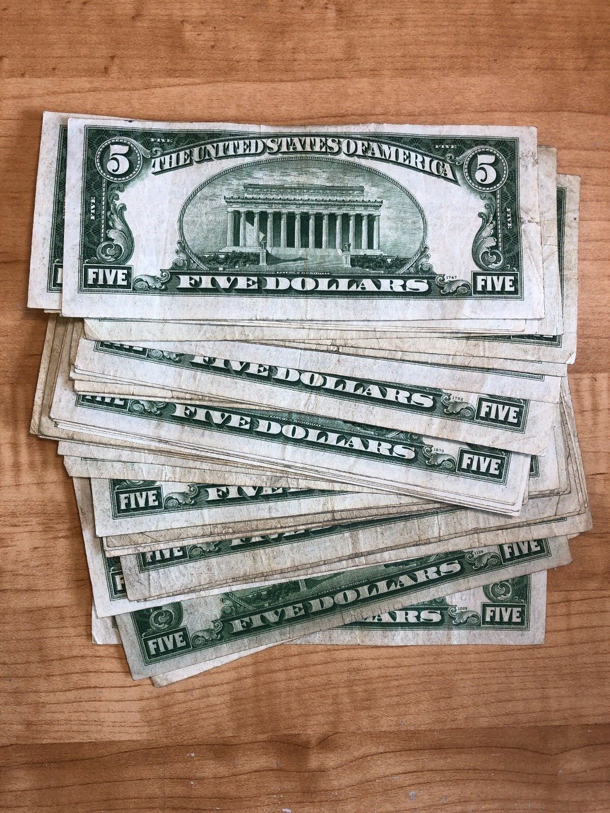 1934 Five Dollar Blue Seal Note Silver Certificate Old US Bill $5 Free Shipping