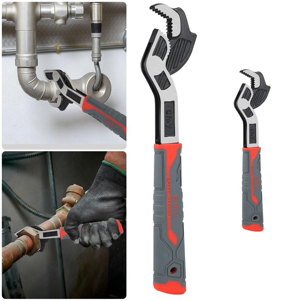 2x Self-locking Plumbing Wrenches Adjustable 9/32" to 1 3/8" Pipe & Nut Tool Kit