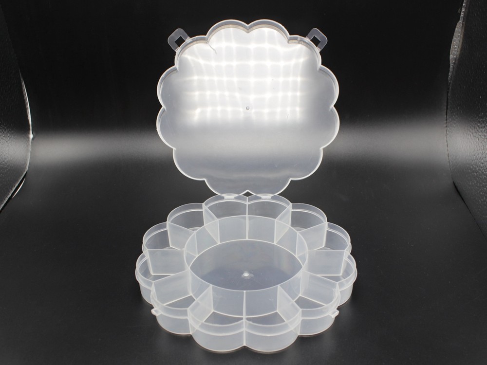 Clear Plastic Flower Box Case 13 compartments Beads Display Storage Container