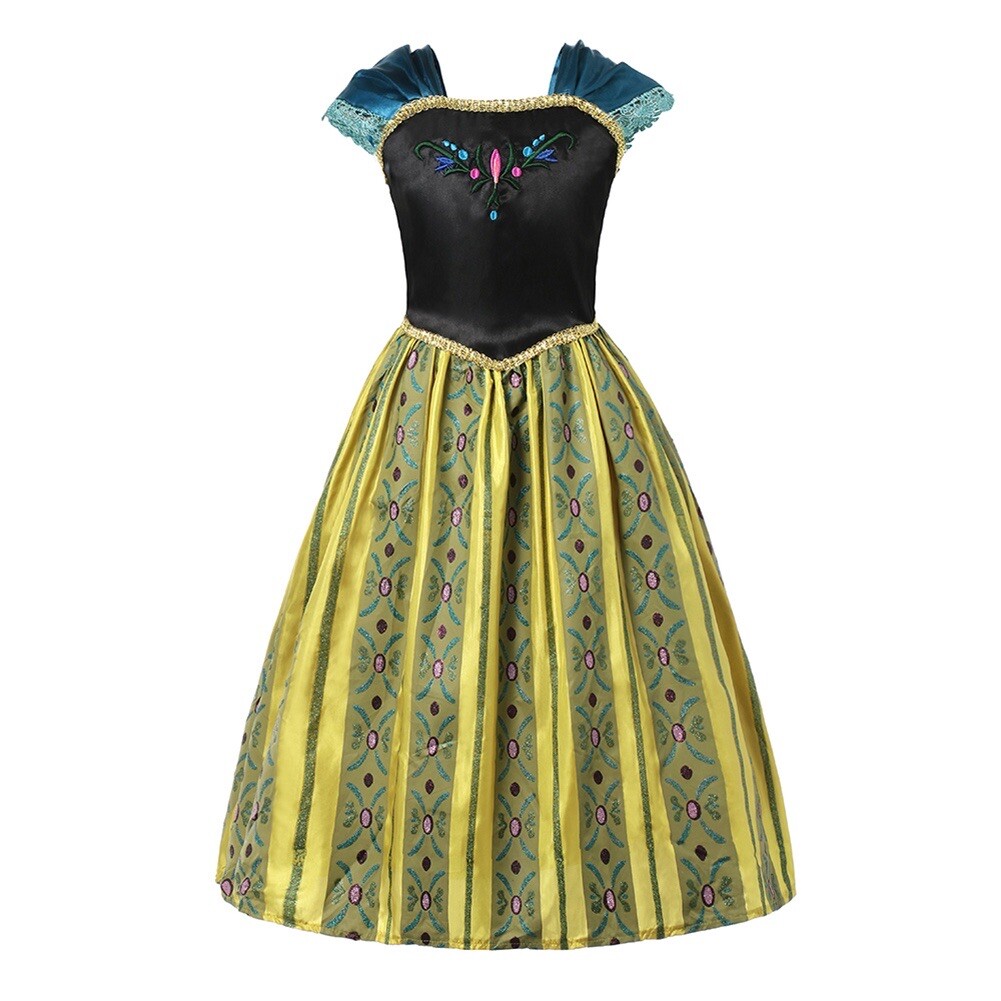 Anna Frozen Princess Green Dress Up Set Girls Costume Fast Shipping