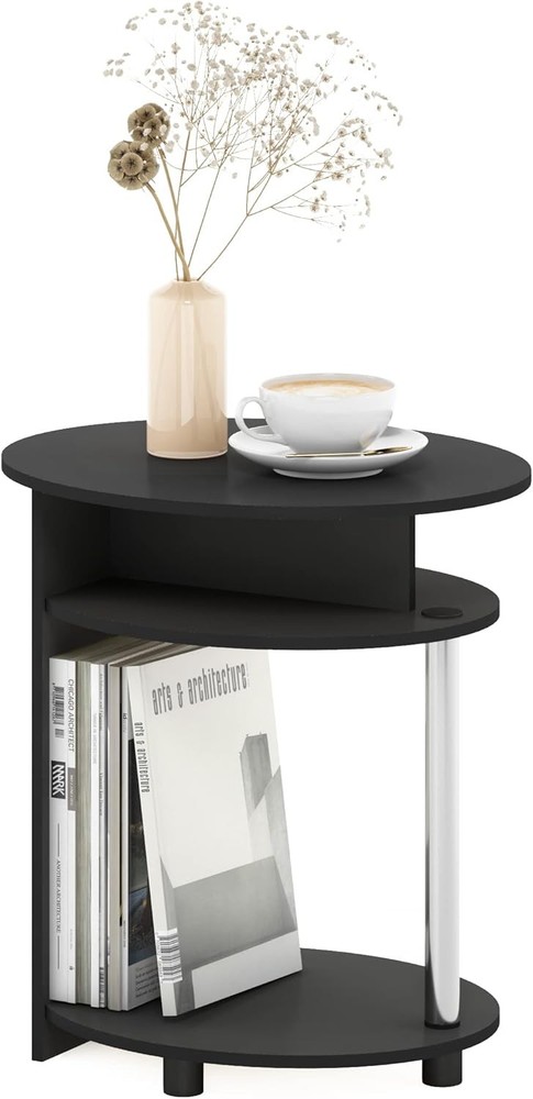 Moretti Side Table 2-Tier Stackable Metal Frame End Table W/ Open Shelf Night