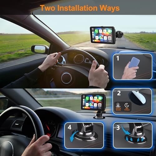 Wireless Carplay Stereo 7" Screen, Android Auto, Bluetooth, FM, Navigation, Voic