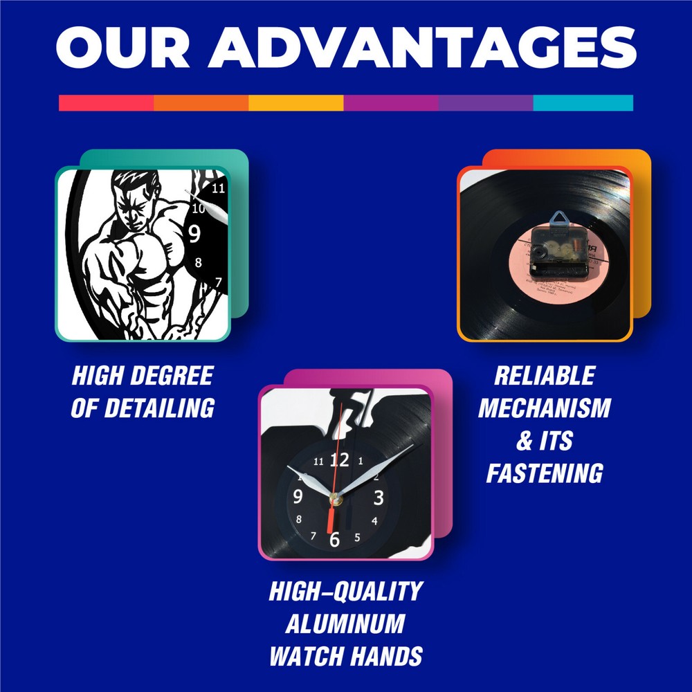 Daredevil Vinyl Record Wall Clock Decor Handmade 4363