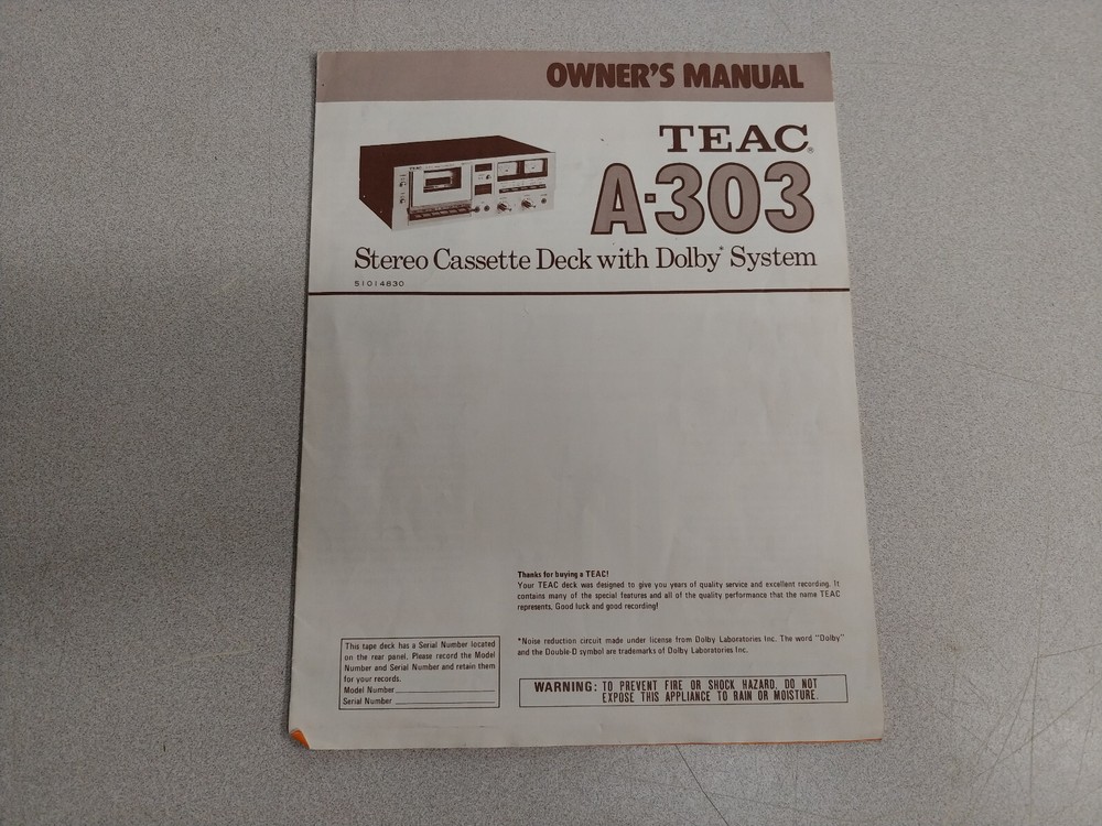 Teac A-303 Stereo Cassette Deck