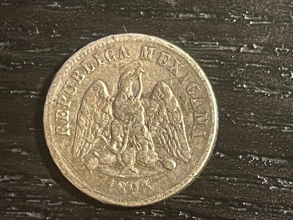 1893 Mexico 10 Centavos Coin