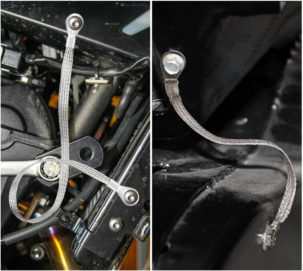 10X Braid Ground Strap Car Engine Ground Strap Cable Firewall Hood Wire End Kits