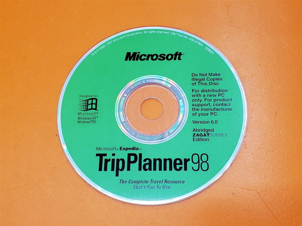 ⭐️⭐️⭐️⭐️⭐️ Microsoft Trip Planner 98 Disc Only