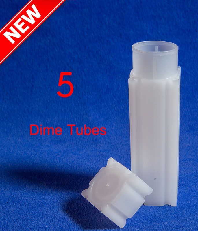 Lot Of 5 Coin Safe Square Tubes For US Dime Storage Free Shipping Deal 5 Tubes