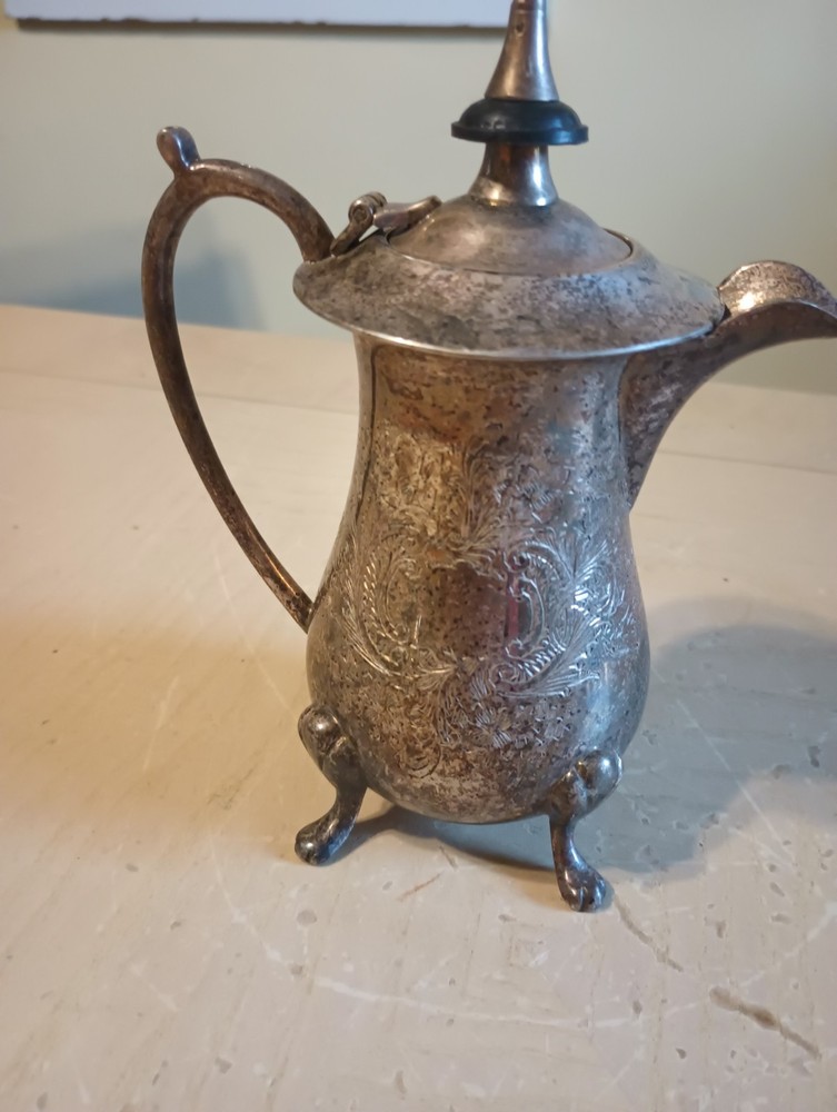 Leonard Etched Silver Plated Footed Creamer Milk Kitchen Accessory