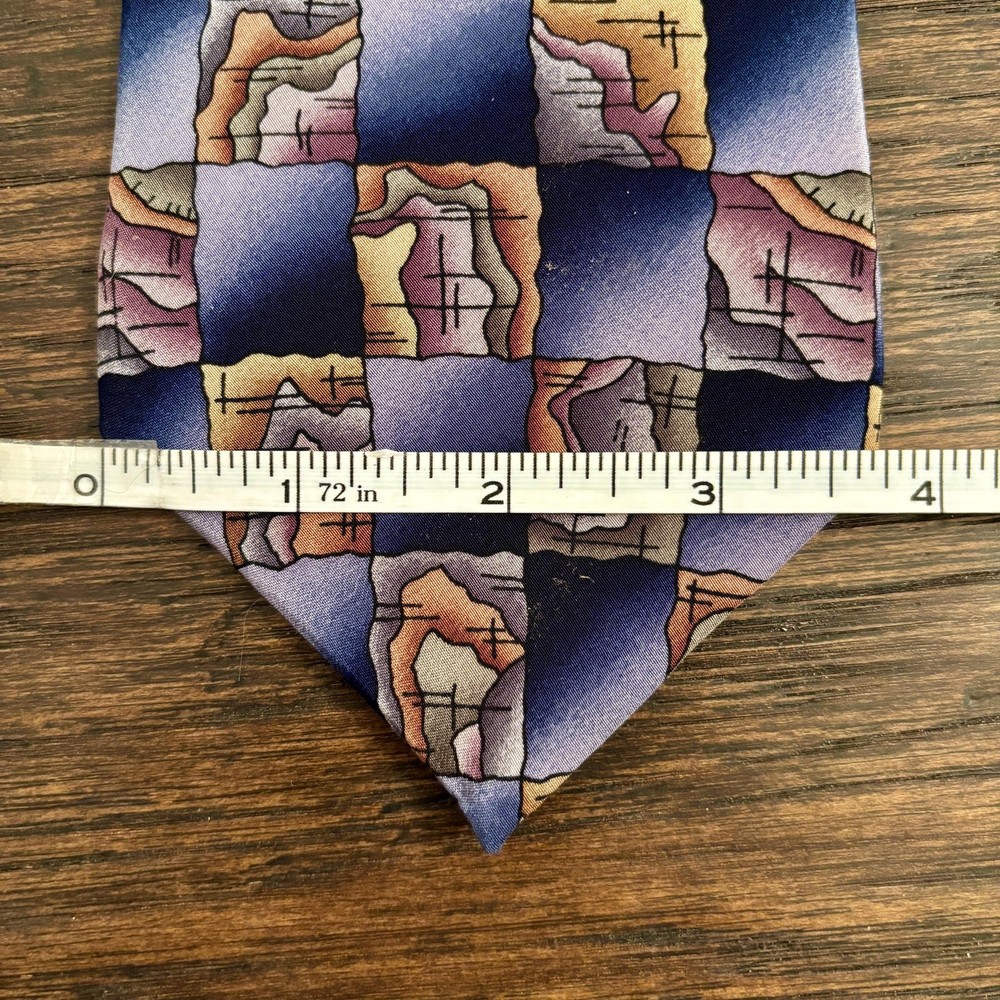 Retro Science Necktie Elevation Map Graphics Molecular Expressions Silk 80s Tie