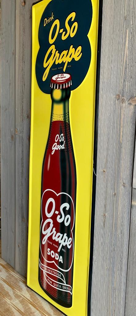 Antique Vintage Old Style OsoGrape Soda Vertical Sign 36" Tall