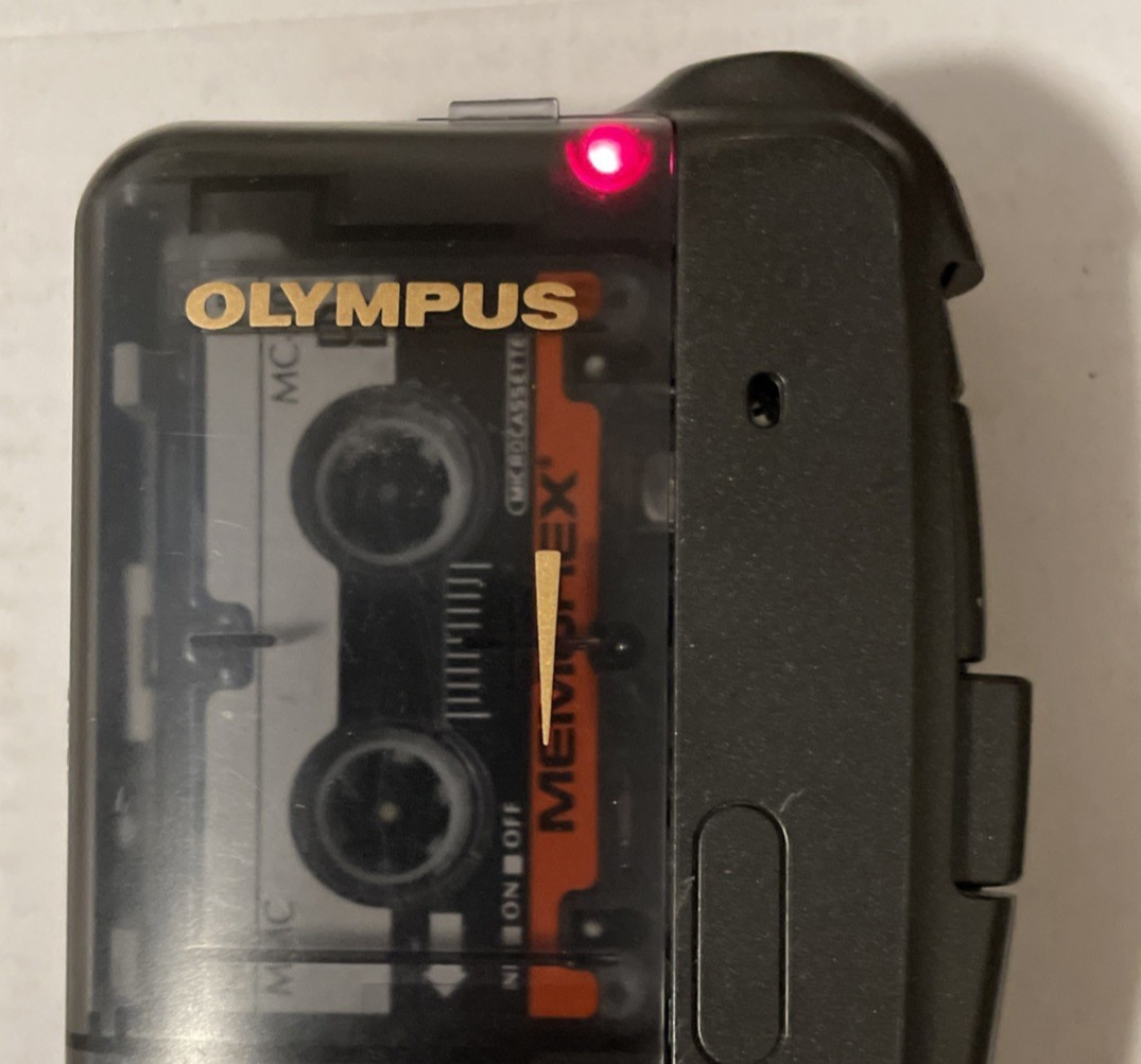 Olympus Pearlcorder S922 MicroCassette Voice Recorder Black - Tested