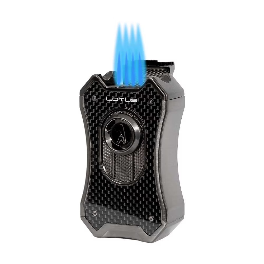 Lotus Emperor Quad Flame Table Top Lighter - Black