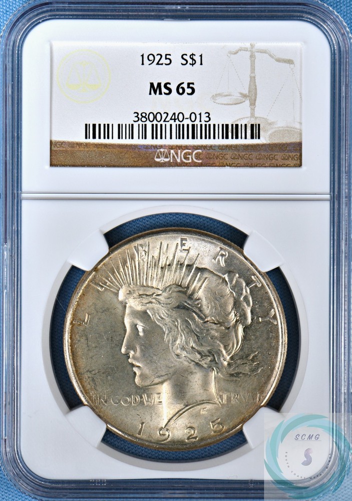 1925 Peace Dollar NGC MS 65 - Impeccable Gem Specimen!