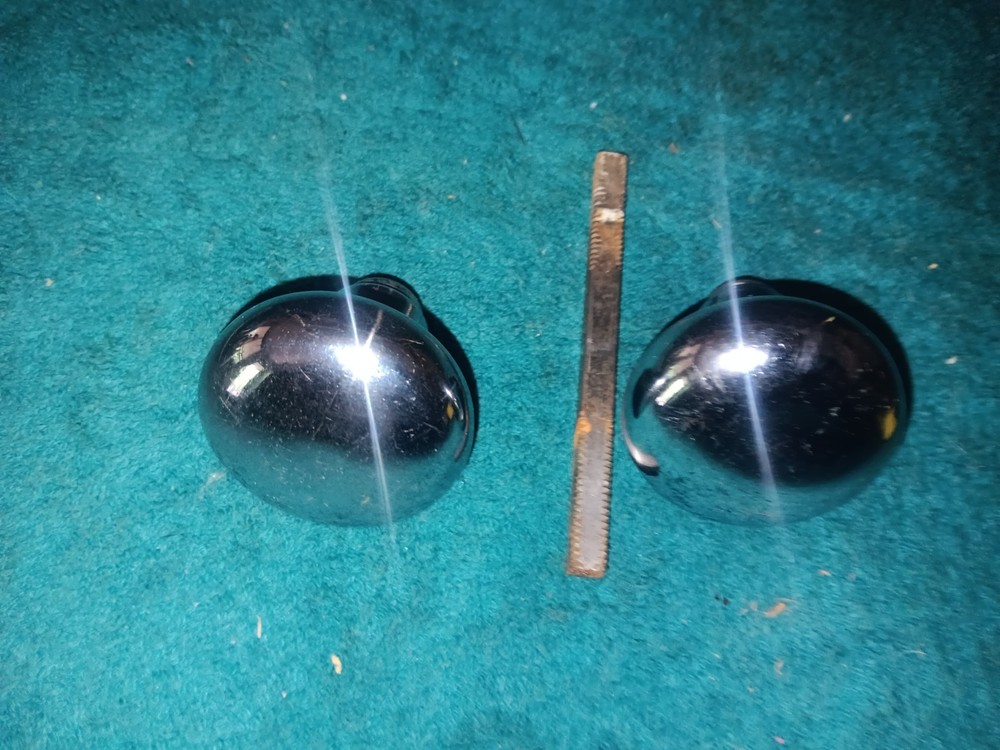 Vintage 2" round Chrome Passage Door Knobs Adjustable 4" Shaft
