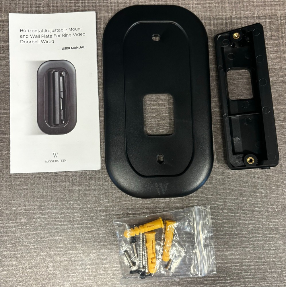 Horizontal Adjustable Angle Mount and Wall Plate for Ring Video Doorbell Wired