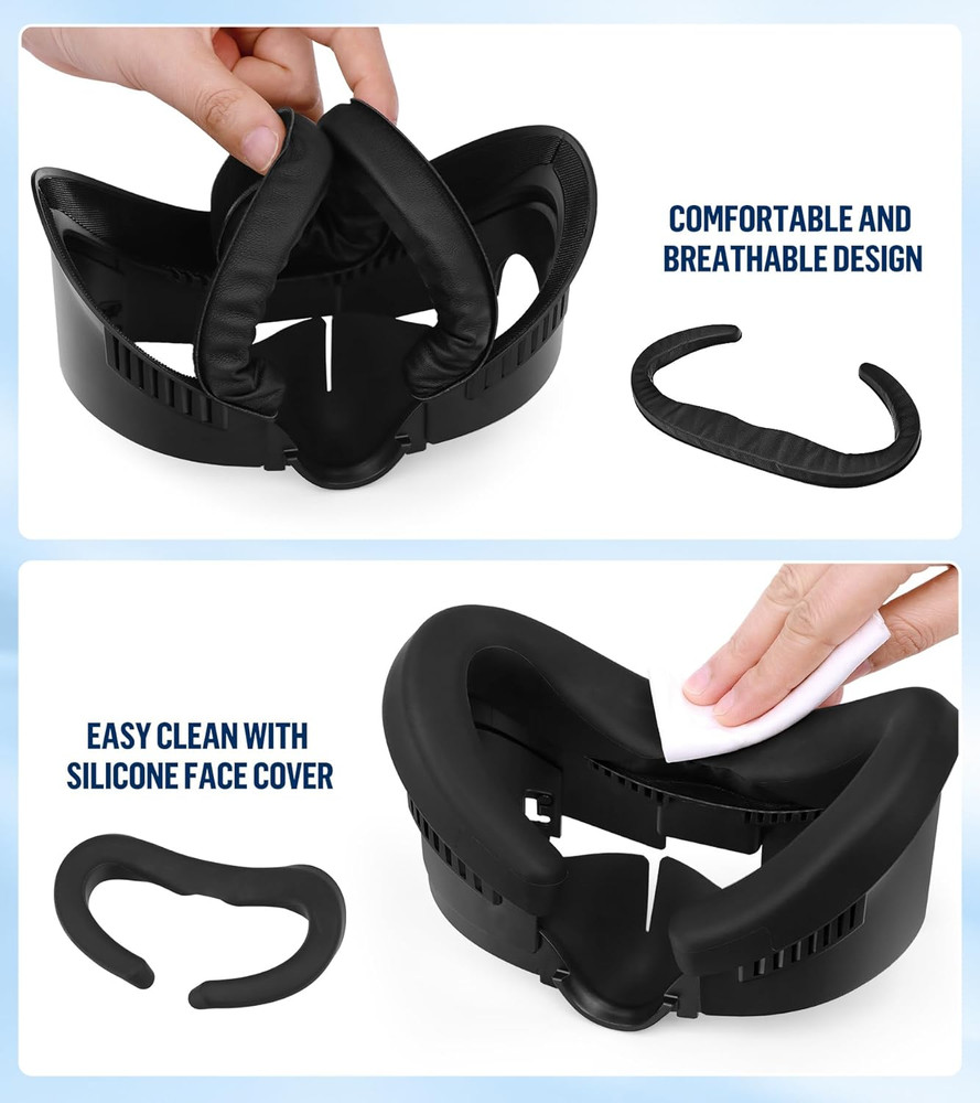 Facial Interface & Face Pad Cushion Compatible with Meta/Oculus Quest 3 Accessor