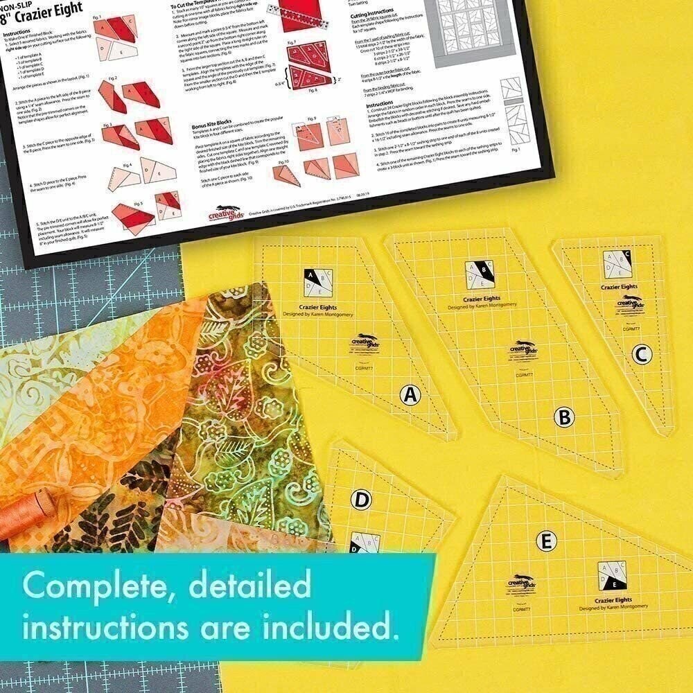 Creative Grids Crazier Eights Quilting Ruler Template