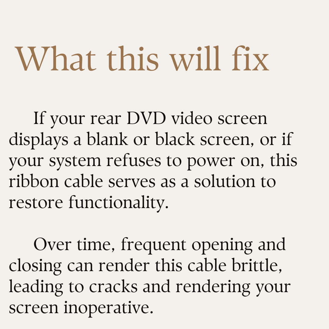 Rear VES Screen Cable 07-12 Caravan Dodge Ram Chrysler Town & Country repair DVD