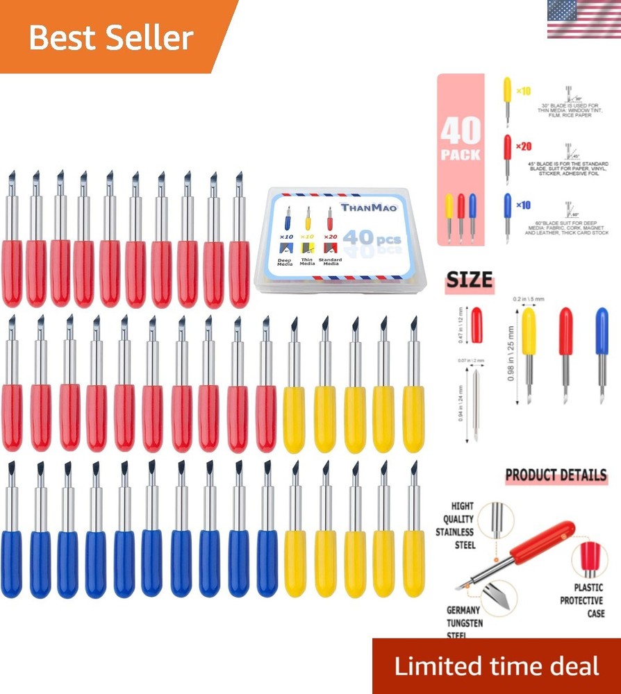 40 Pcs  Replacement Blades for Explore Air & Maker Machines - Sharp & Durable