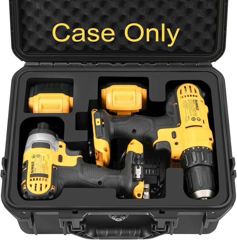 Case for Cordless Drill/Impact Driver Set - Waterproof Hard Tool Box for Dewa...