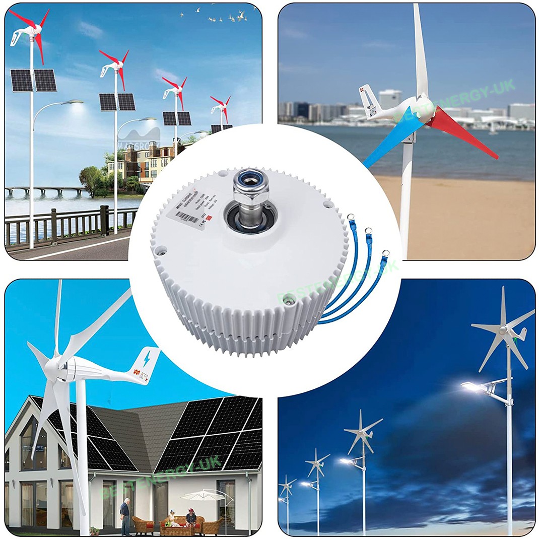 3000W Wind Turbine Permanent Magnet Generator Alternator Motor Kit 12V/24V/48V