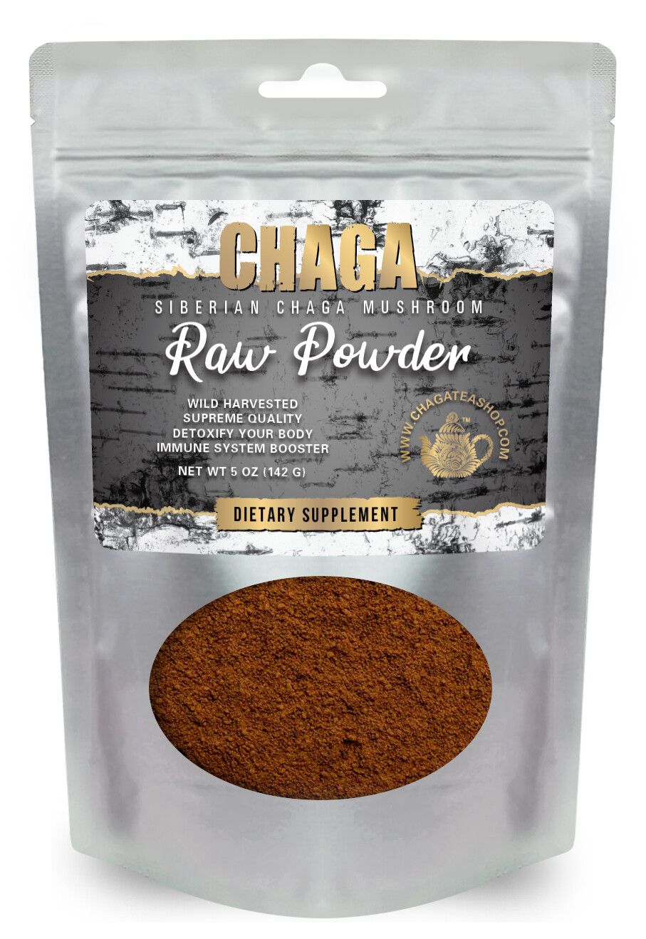 All Natural Siberian Chaga Mushroom Raw Powder Wild Harvested, Supreme Quality