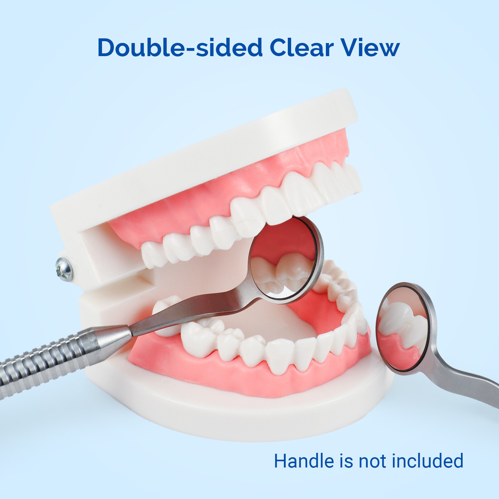 JMU 6X Dental Double Sided Mouth Mirror Front Surface 5# Simple Stainless Steel