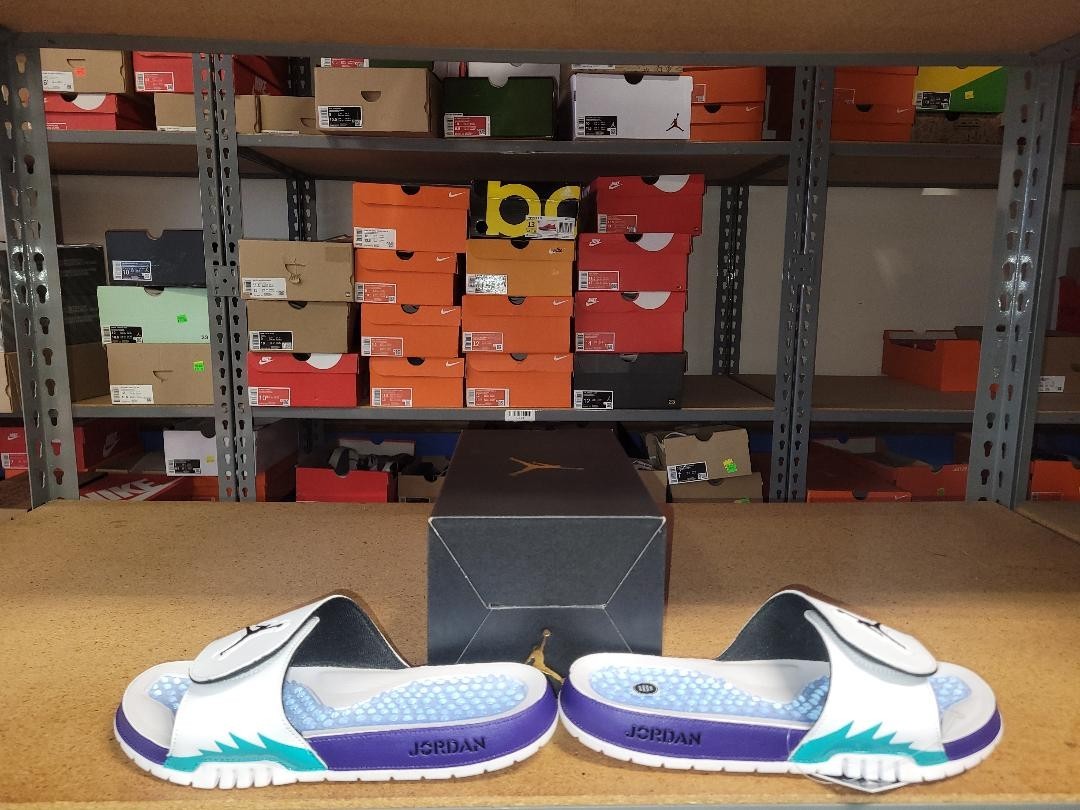 Nike Jordan Hydro 5 Retro Men Slide White Grape Ice 555501-103 Multiple Sizes