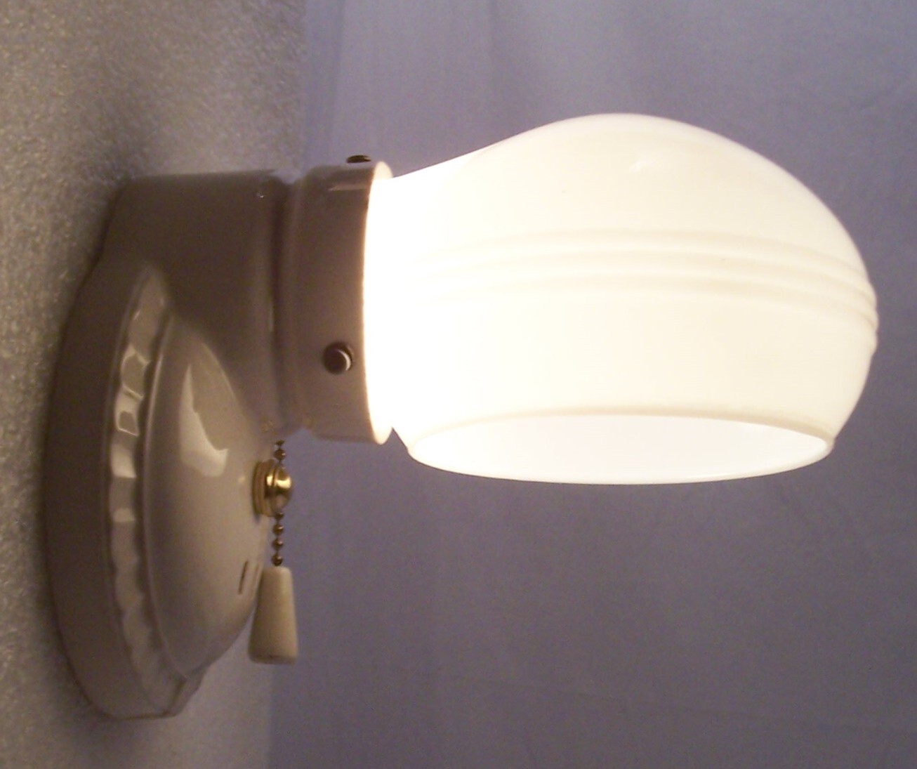 Antique Porcelain Sconce Pair Vtg Light Fixture Ceramic Art Deco Wired USA #F21
