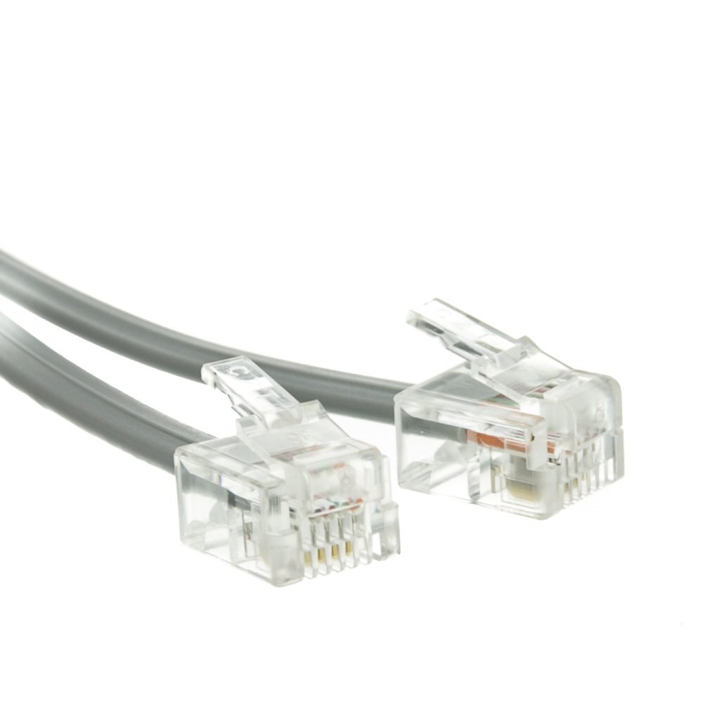 RJ11 Plug Telephone Cable - Gray