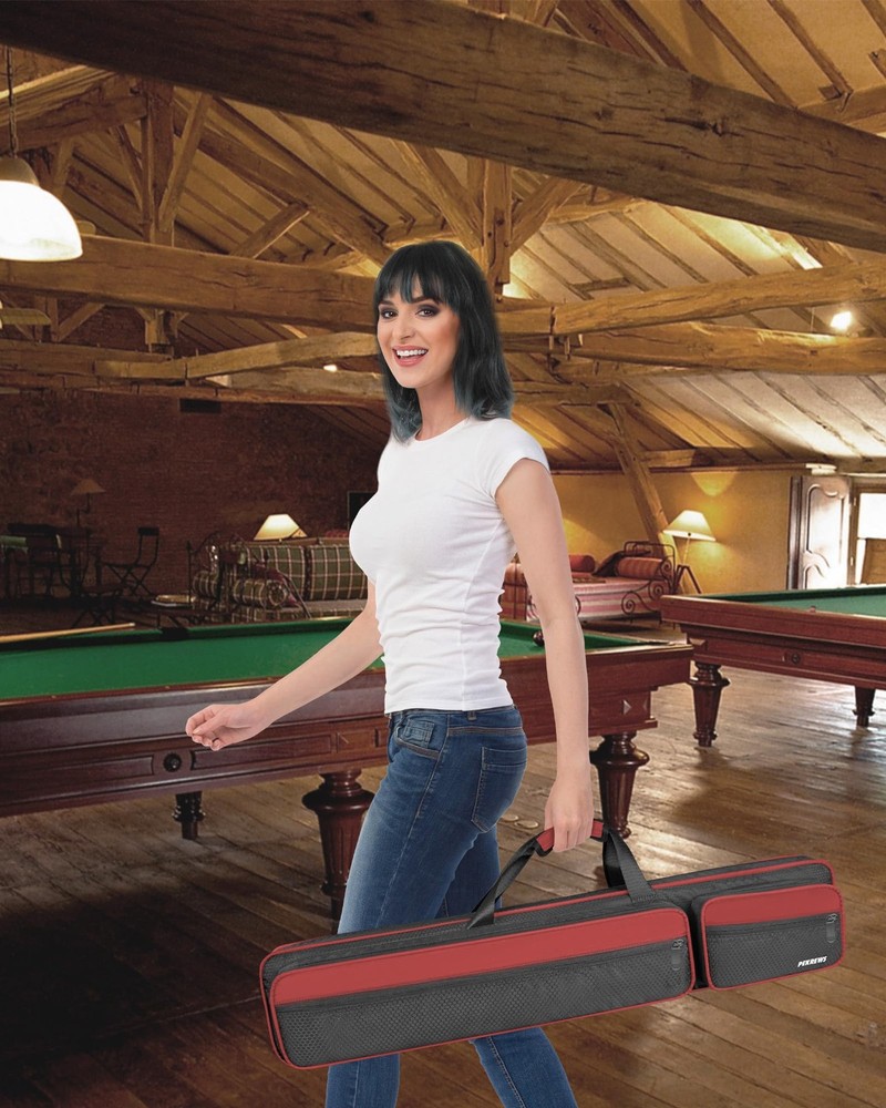 Pool Cue Case 4x5, Stick with Red/Black