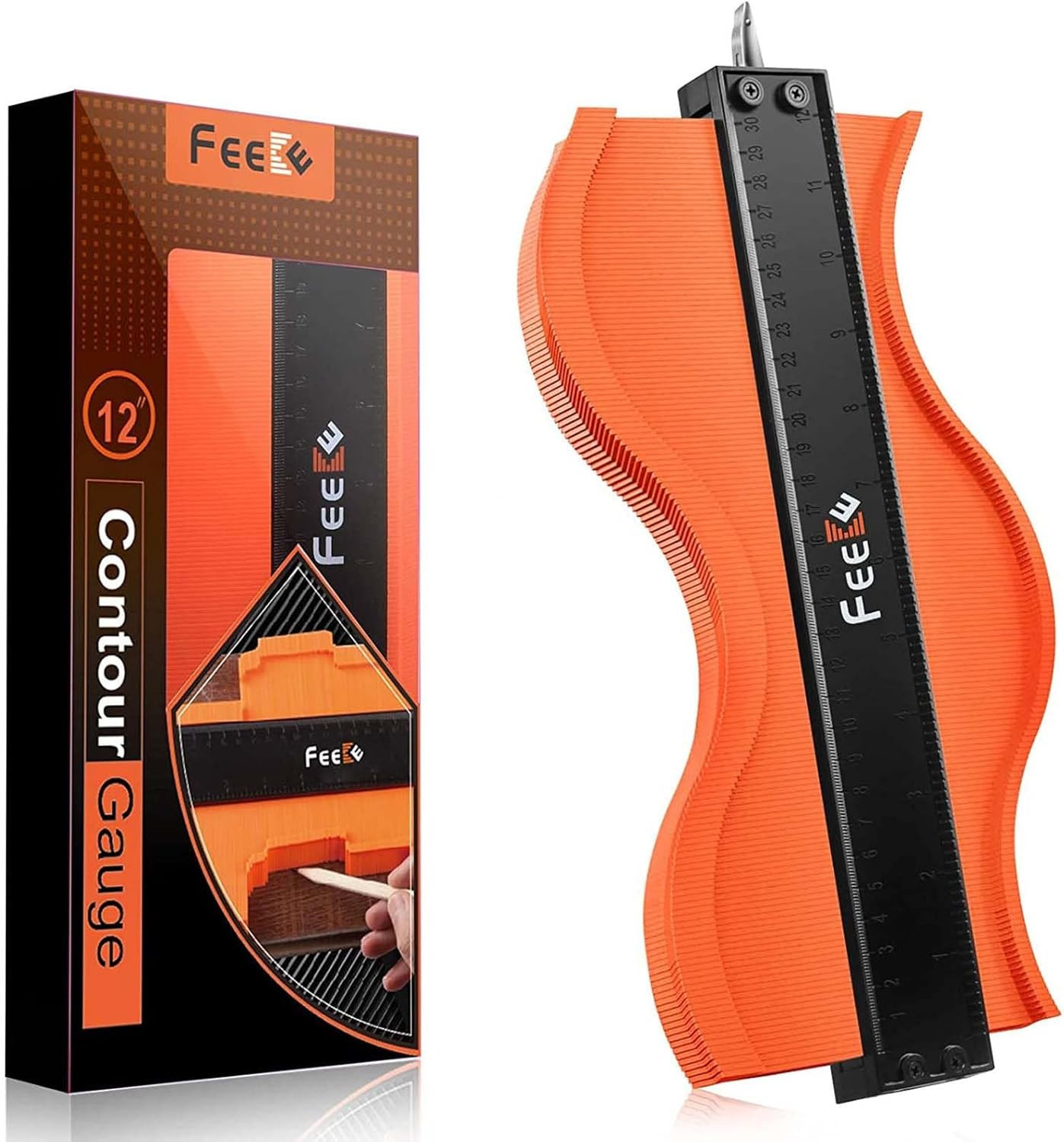 Contour Gauge (12 Inch) with Lock Profile Tool, Super Contour Duplicator Men Gif