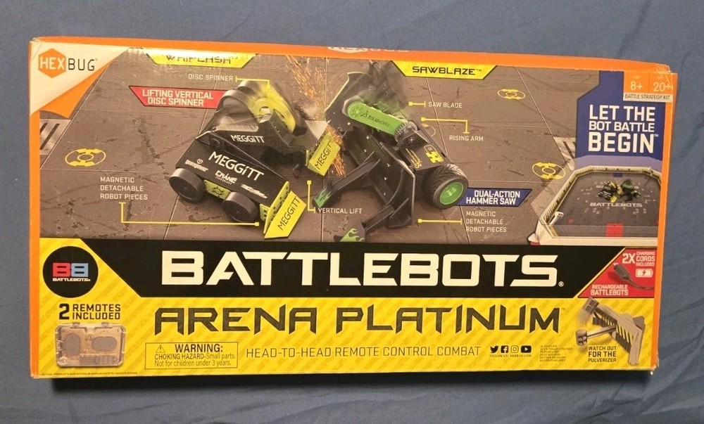 Rare HEXBUG BattleBots Arena Platinum – Multiplayer Robot Game *Missing Remotes*