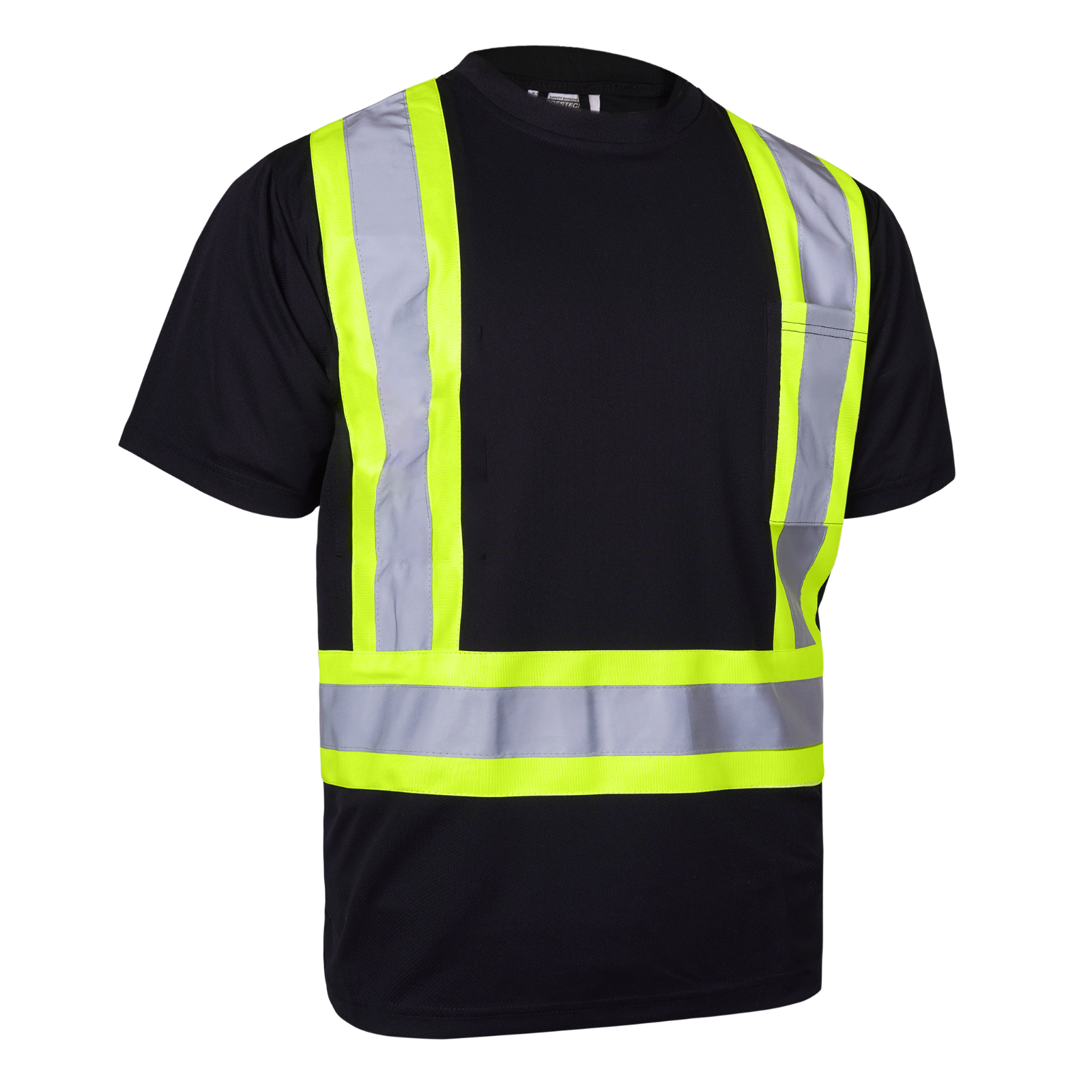 5 pack Hi Vis Black Shirt Reflective Safety Short Sleeve HIGH VISIBILITY