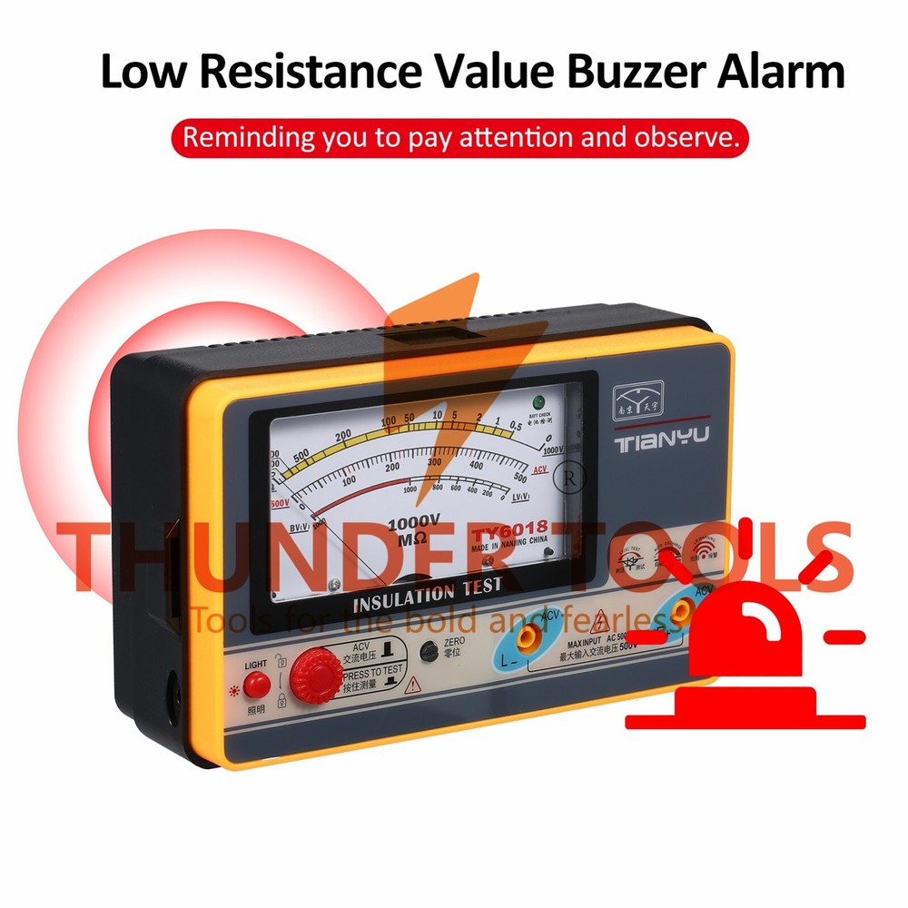 Thunder Tools Insulation Resistance Meter Digital Ohmmeter Handheld