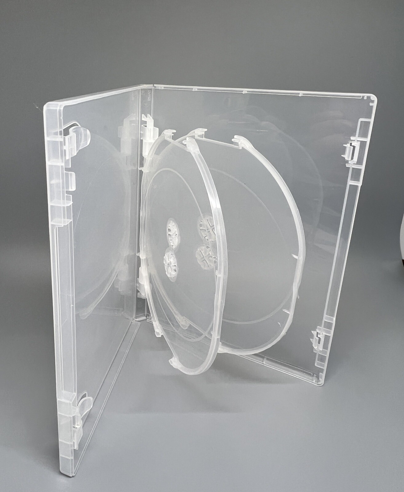 3 PCS TOP QUALITY 14MM SLIM QUAD (4) DISC DVD CASE, SUPER CLEAR, CLIP, DC1404CLR