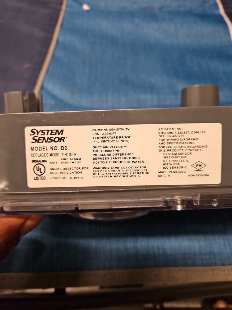 System Sensor D2 Duct Detector Replaces DH100LP Duct Detector.