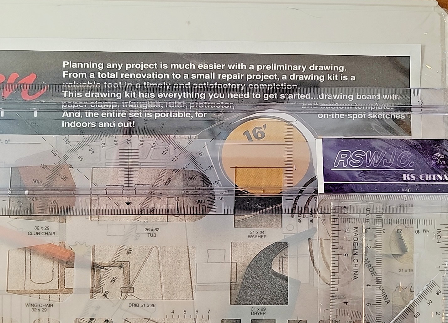 Koh-l-Noor Portable Interior Design Drawing Board and Drafting Kit NEW SEALED