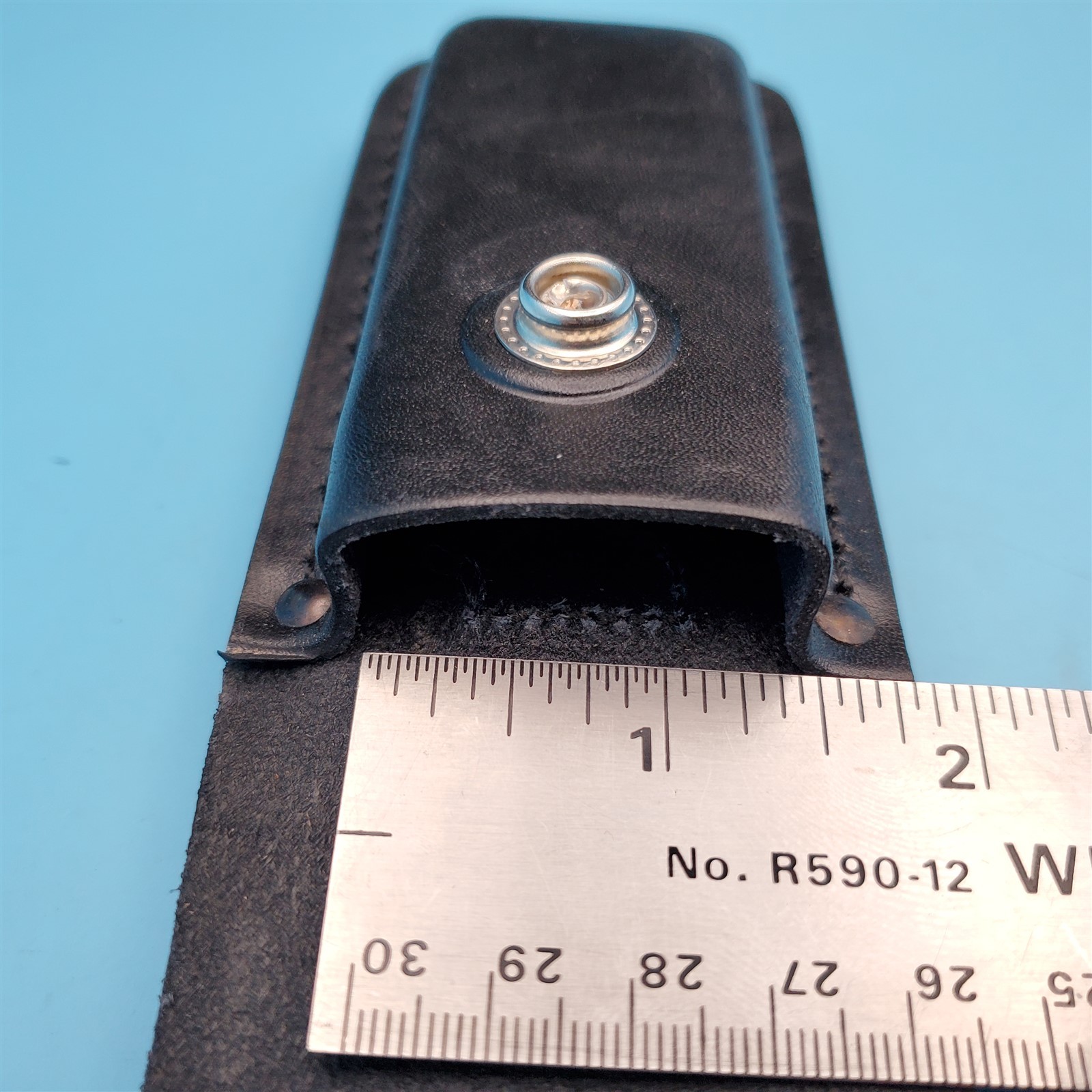 Vintage Buck 110 Pocket Knife Sheath Black Leather Folding Blade Hunter Case 5"