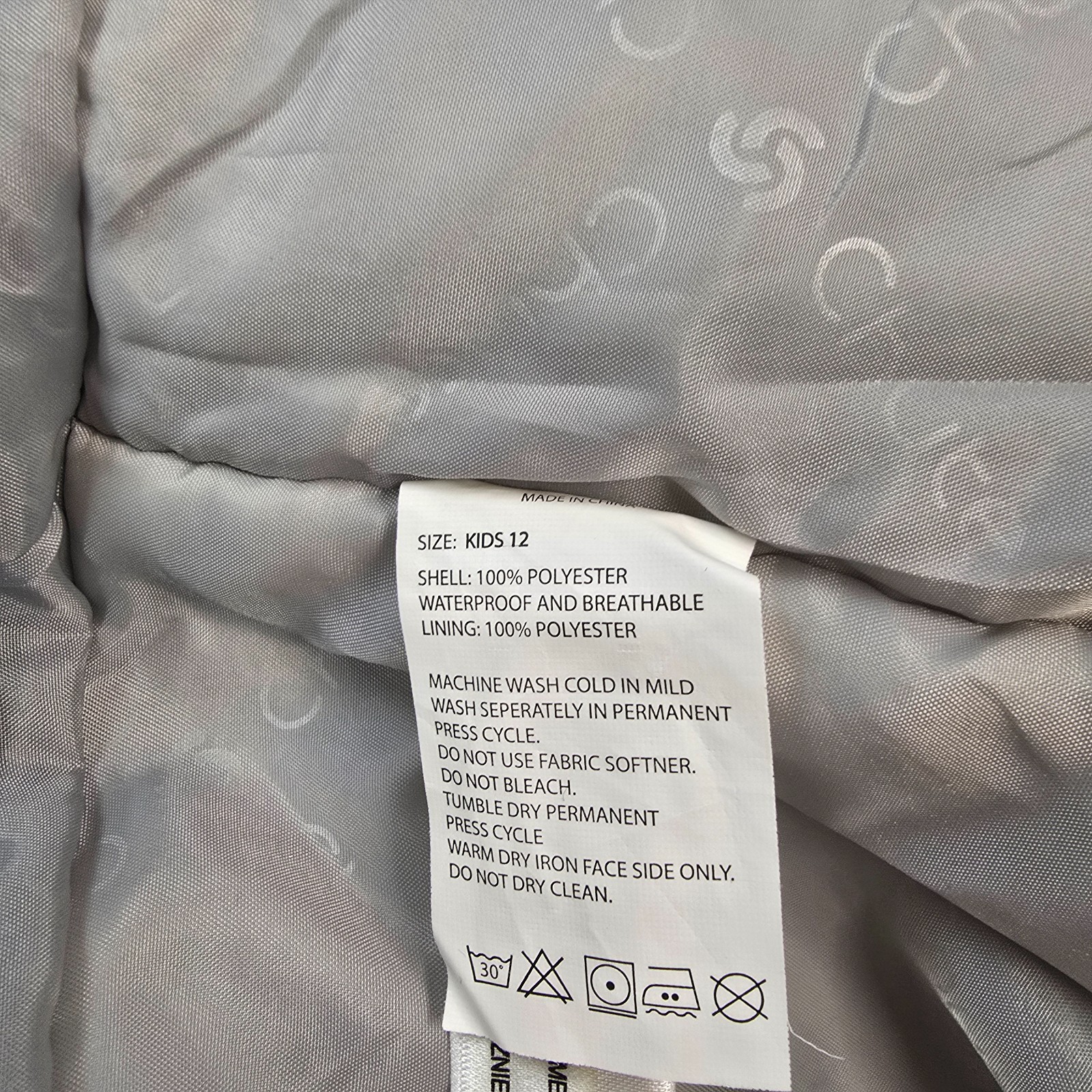 Chute Girls Skii Jacket Size 12 Blue Ivory Hooded Long Sleeve Waterproof