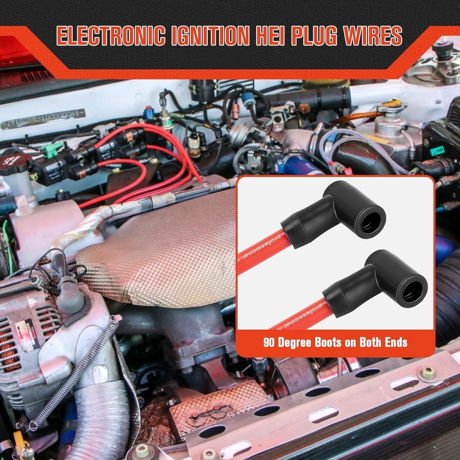 10.5mm High Performance Spark Plug Wire Set Fit for HEI BBC SBC 350... Fast Ship