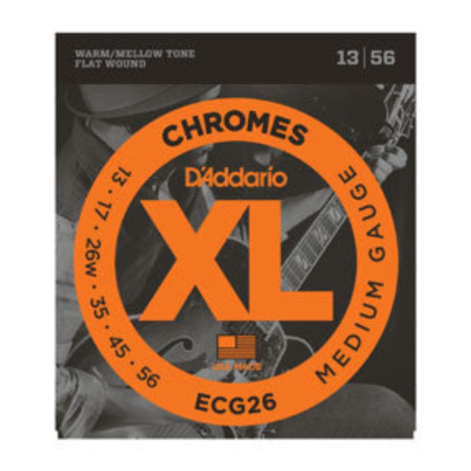 Used D'Addario ECG26 Chromes Flat Wound, Medium, 13-56