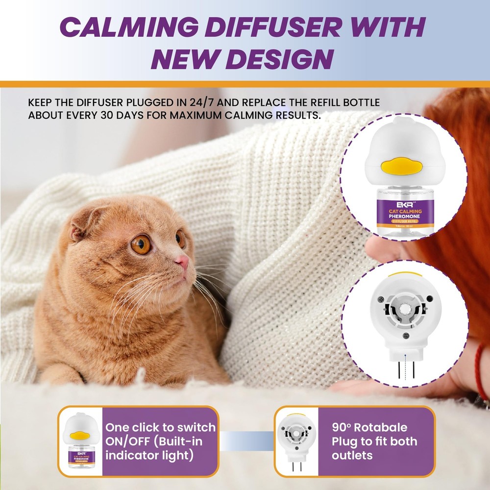 Cat Calming Diffuser 4 Pack 48ml Refills Cat Pheromone Diffuser With Cat Diff...