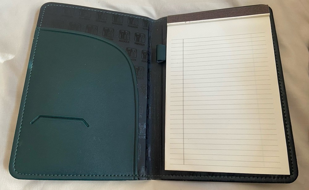 Nikken Green Bifold Notepad Folder Binder
