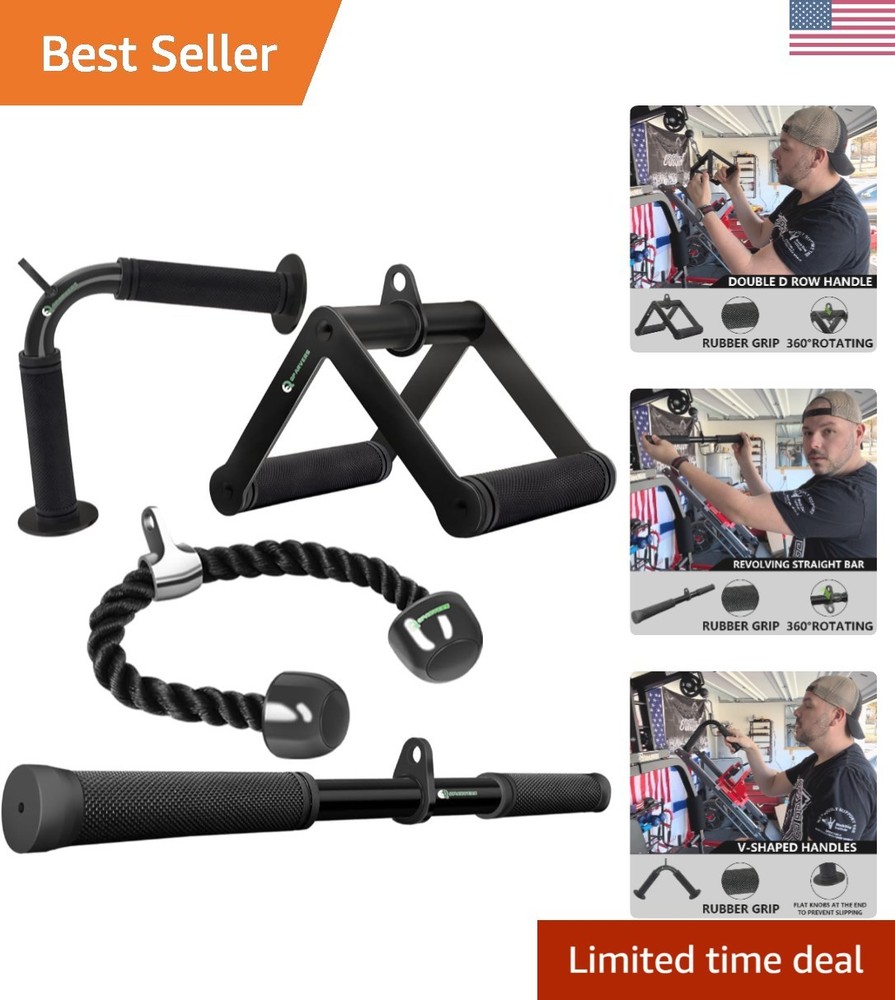 Cable Machine Attachment Set LAT Pulldown Attachments Weight Machine Accessor...