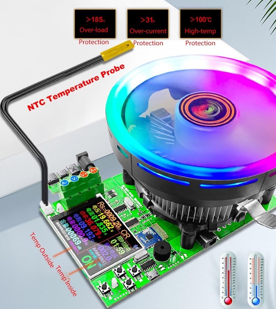 Eyes.sys Electronic Load Tester, USB 180W 200V 20A Multicolor